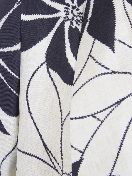 Jednoredni kaput Ibrigu s cvjetnim printom s printom bijela