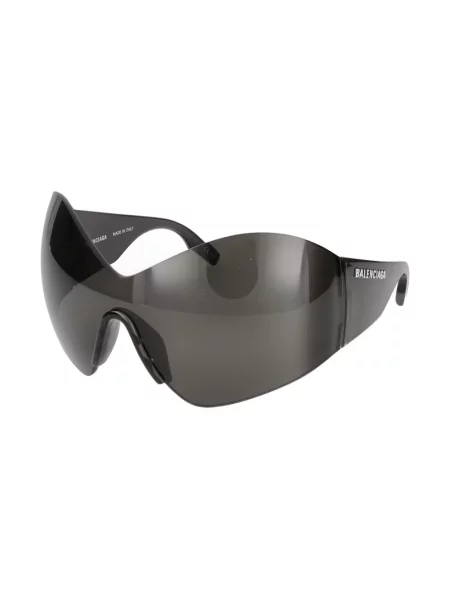 Lniane okulary przeciwsłoneczne Balenciaga Shield czarne