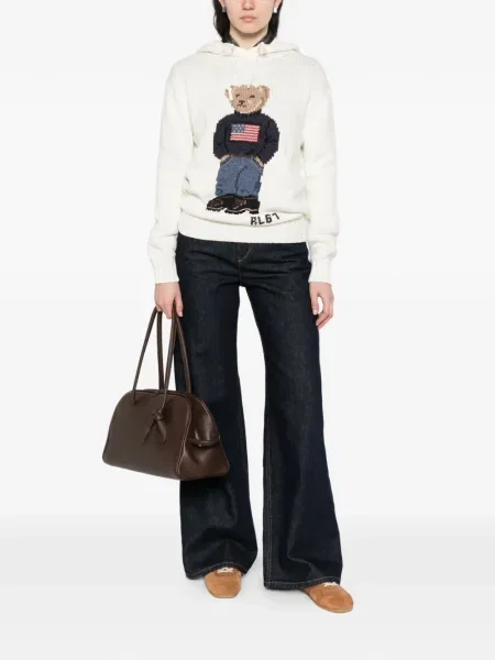 Pulover Polo Ralph Lauren cu glugă alb