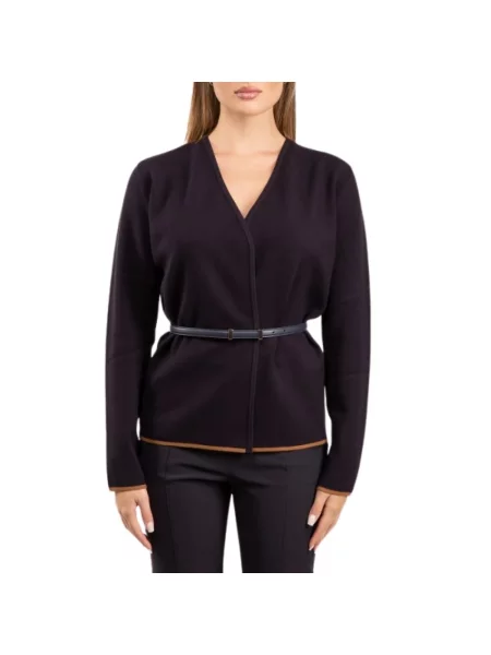Sweter Max Mara Studio z długim rękawem niebieski