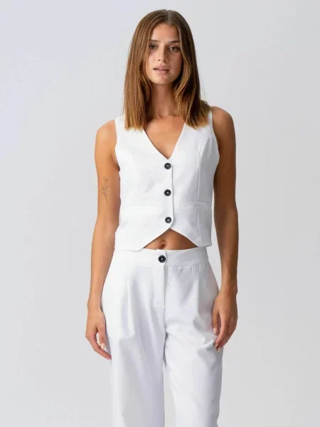 TEESHOPPEN Vestă Natalie alb