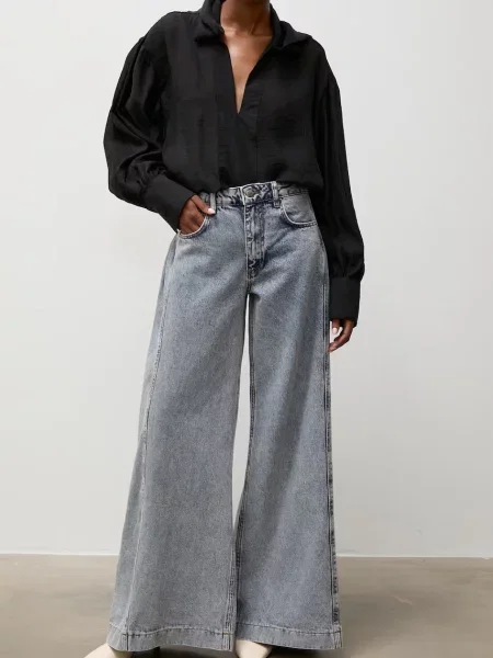 Answear.LAB rifle wide leg dámske modrá