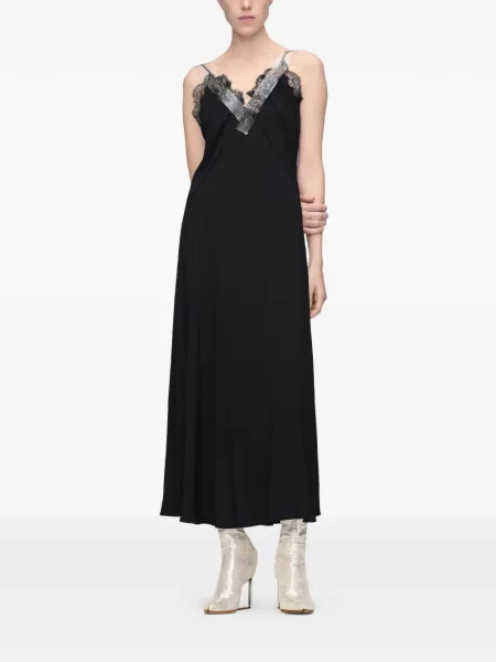 Rochie midi Maison Margiela din dantelă negru