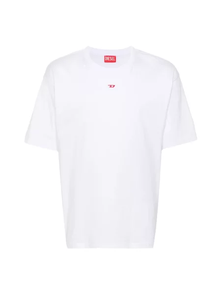 Diesel Koszulki Mężczyzna L T-Shirt z naszywką D biały