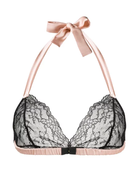 Nėriniuotas liemenėlė Gilda & Pearl su perlais rožinė
