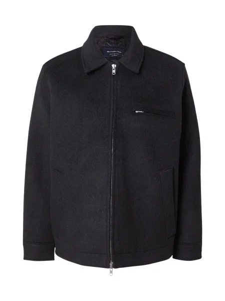 Abercrombie & Fitch Prehodna jakna pegasto črna