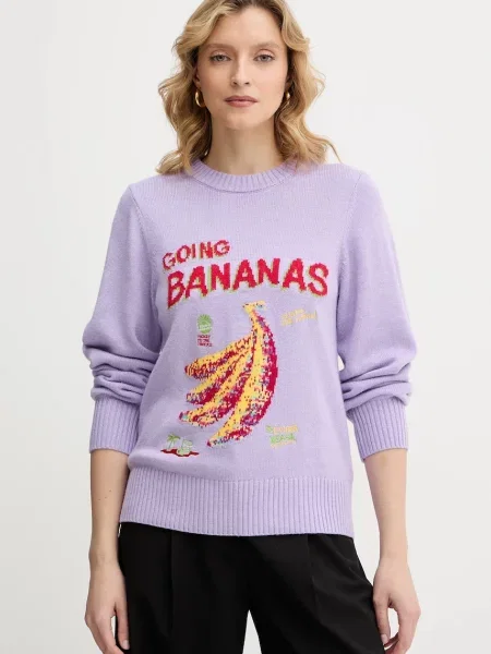 Farm Rio pulover din amestec de lana light violet