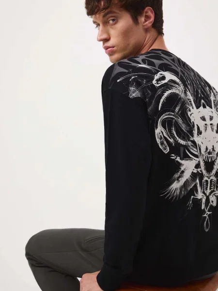 Тениска с дълъг ръкав Medicine с принт черно