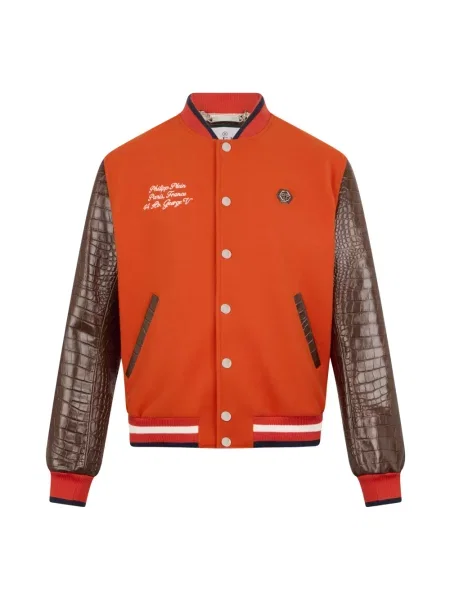 Kurtka bomber Philipp Plein pomarańczowy