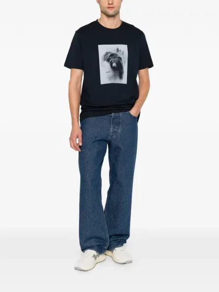 Tricou Boss cu imagine albastru
