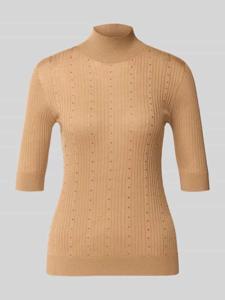 Longsleeve o kroju slim fit z czystej wełny merino Model Maglia Costine' Liu Jo White