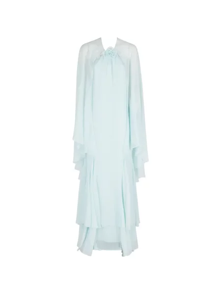 Sukienka maxi Retrofete z falbankami niebieska