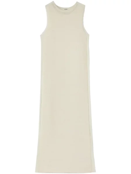 Rochie maxi Jil Sander transparente lungă de costum alb