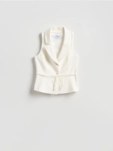 Reserved Жилет із зав’язкою в талії білий