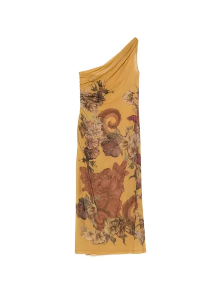 Rochie midi Alberta Ferretti cu model floral cu imagine galben