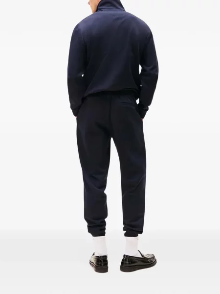 Pantaloni Tommy Hilfiger cu broderie alergare albastru
