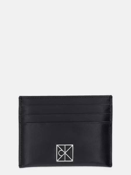 Usnjen etui za kartice Calvin Klein črna