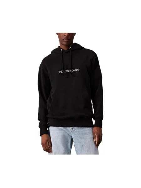 Bluza z kapturem Calvin Klein z kapturem czarna