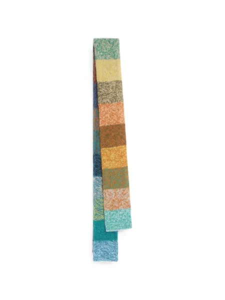 Fular Dries Van Noten de lână albastru
