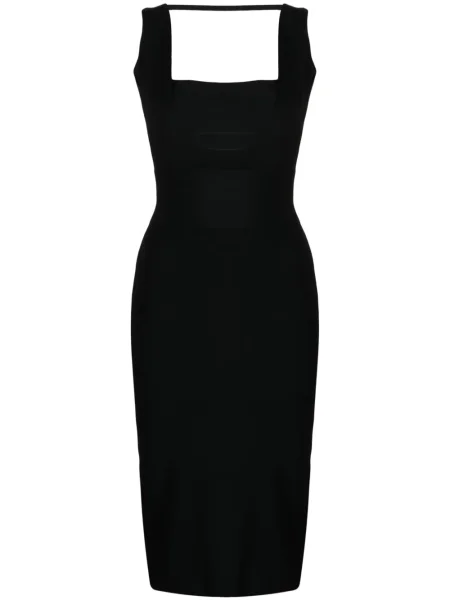 Dzianinowa sukienka midi Boyarovskaya do kolan garniturowa czarna