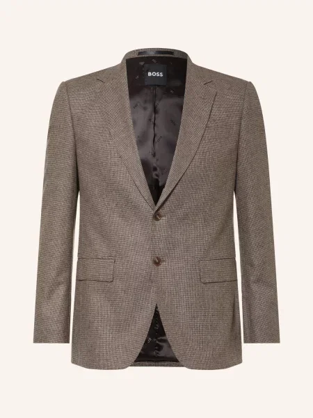 Boss Oblekové Sako Huge Slim Fit dark brown hnědé