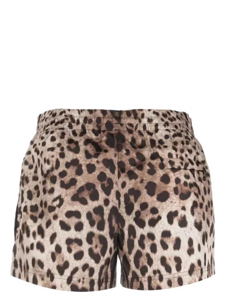 Raštuotos maudymosi kelnaitės Dolce & Gabbana leopardinės juoda