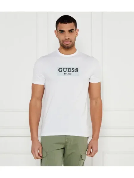 GUESS Tricou | alb