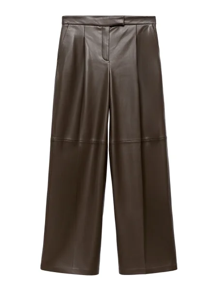 MANGO Pantaloni Riga închis maro