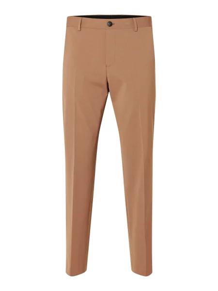 SELECTED Pantaloni cu dungă Liam cămilă maro
