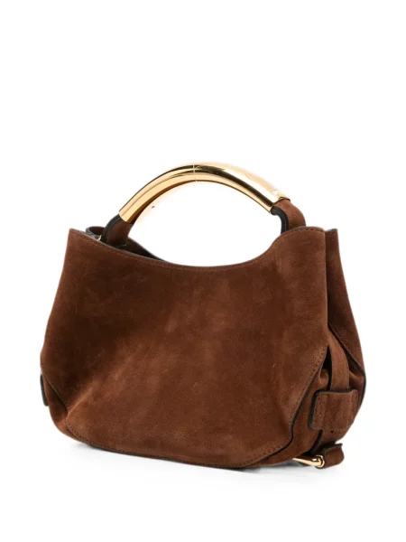 Szarvasbőr shopper táska Moschino autogrammal barna