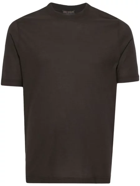 Tricou Dell'oglio cu decolteu rotund maro