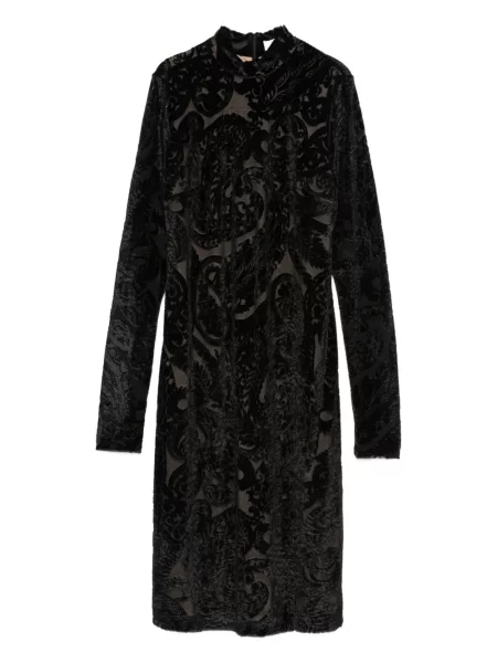 Rochie Etro de catifea cu model paisley de costum negru