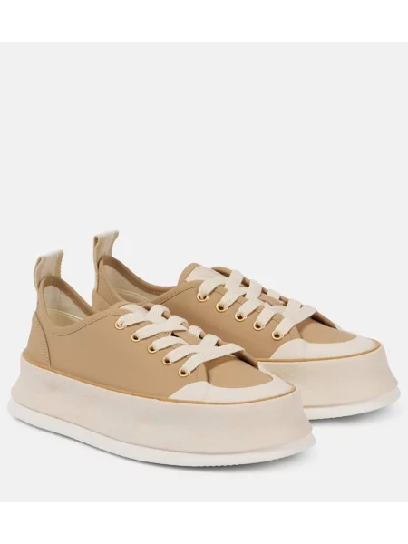 Sneakerși Max Mara din piele cu platformă