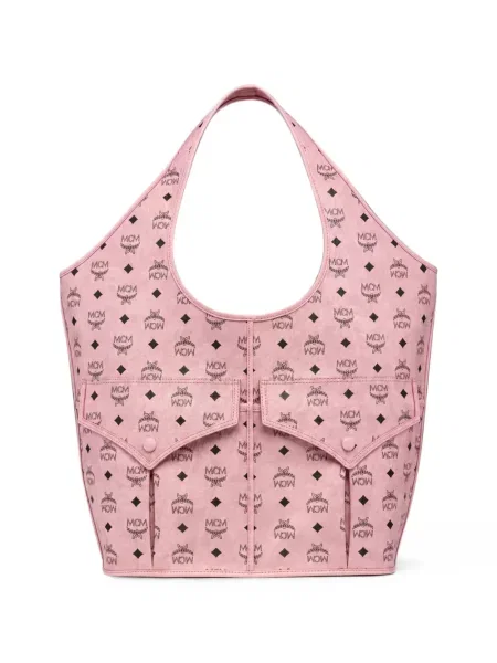 Geantă shopper Mcm cu imagine roz