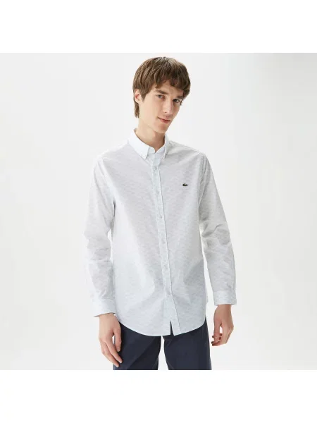 Lacoste Koszula Tkana Lacoste biała