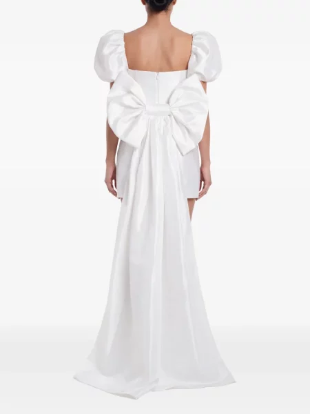 Rochie mini Post Meridiem cu funde alb