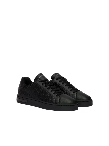 Sneakersy Armani Exchange skórzane czarne