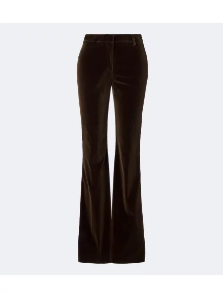Pantaloni Etro de catifea evazate maro