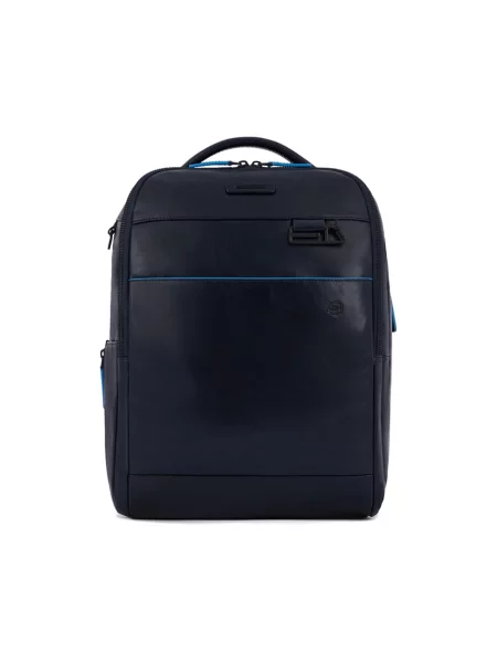 Plecak na laptopa Piquadro skórzany niebieski