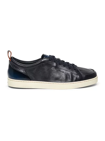 Sneakersy Santoni skórzane niebieskie