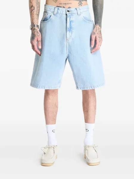 Pás džínové šortky Carhartt Wip s vysokým pasem modré