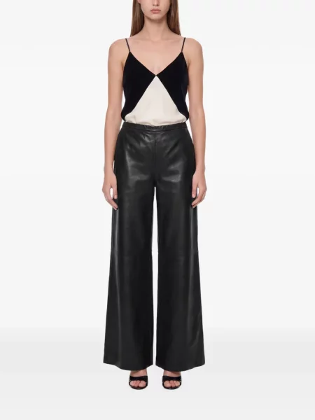 Pantaloni Forte_forte din piele verde