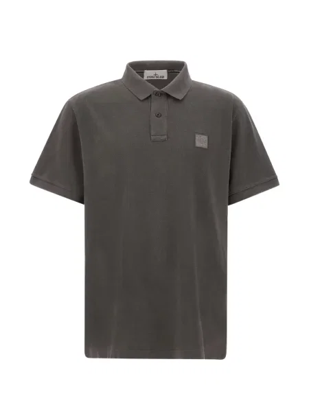 Tricou polo Stone Island cu strasuri gri
