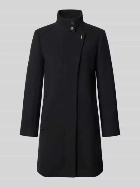 Płaszcz o kroju slim fit ze stójką i wpuszczanymi Liu Jo White czarny
