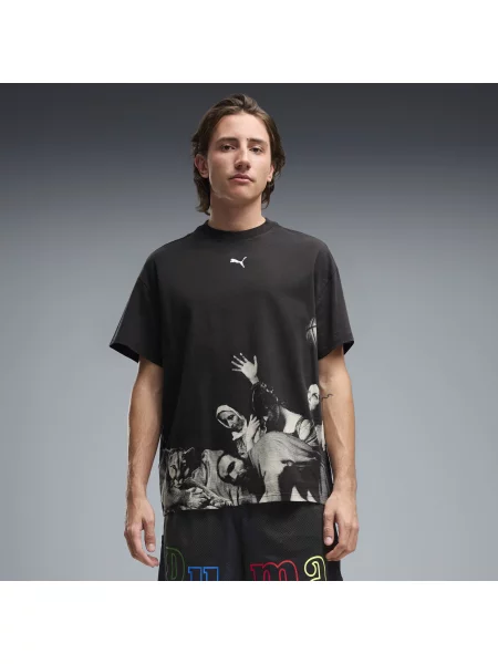 PUMA koszulka oversize Memory Lane Odzież S czarny
