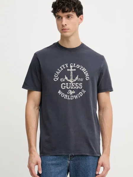 Guess t-shirt Ανδρικό μπλε