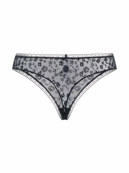 Chiloți tanga Eres cu model floral albastru