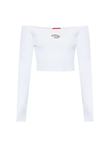 Krótki top Diesel z odkrytymi ramionami biały