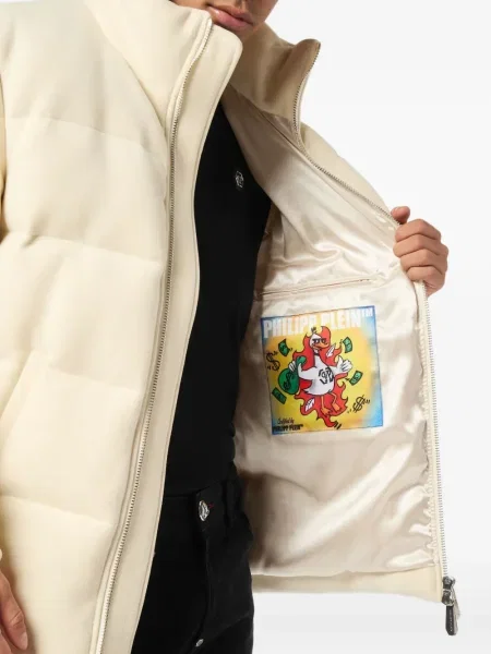 Geacă cu puf Philipp Plein cu broderie alb