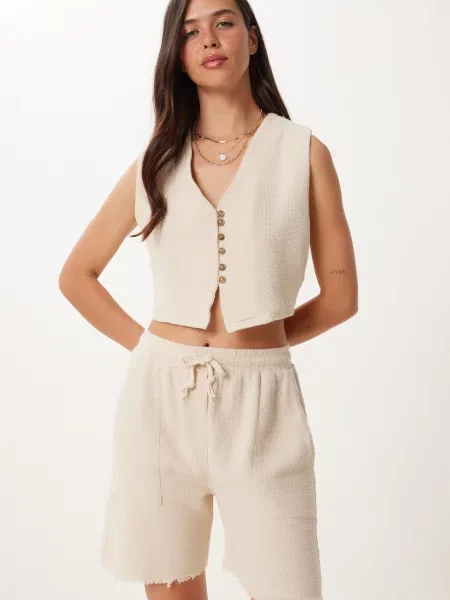 Happiness İstanbul Costum cu pantaloni crem